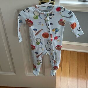 NWT Angel Dear Organic Cotton Sports Print Footie Pajama
